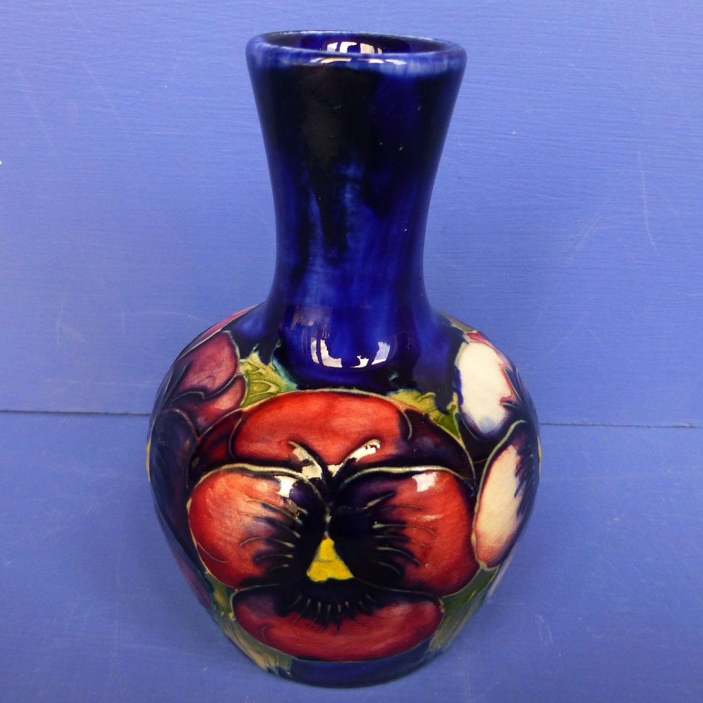 Moorcroft William Moorcroft Vase Pansy C1928 Peak Antiques and