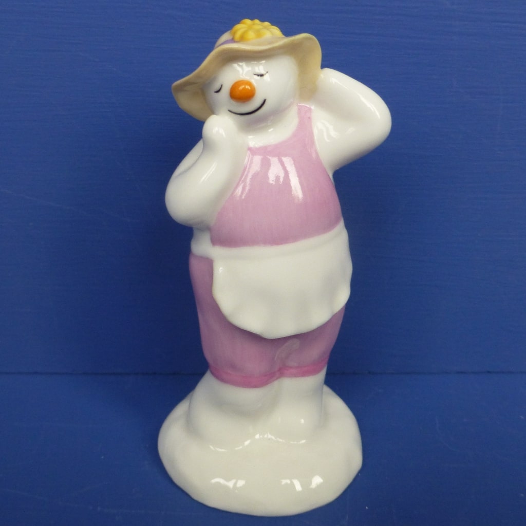 Coalport Miniature Snowman Figurine Lady Snowman Boxed Peak