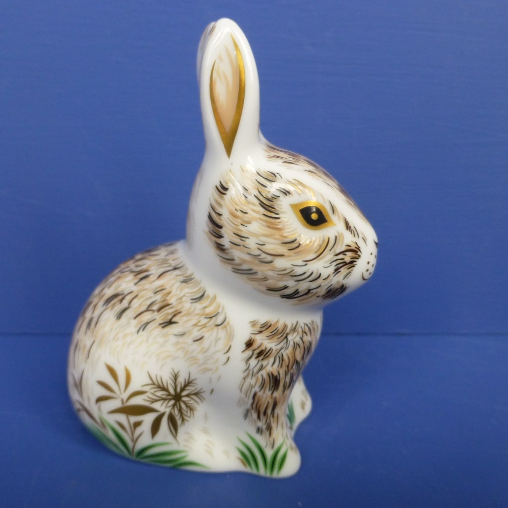置物  CROWN DERBY New Year Rabbit Royal Crown Derby Paperweight - Nibbles Rabbit – Peak Antiques and