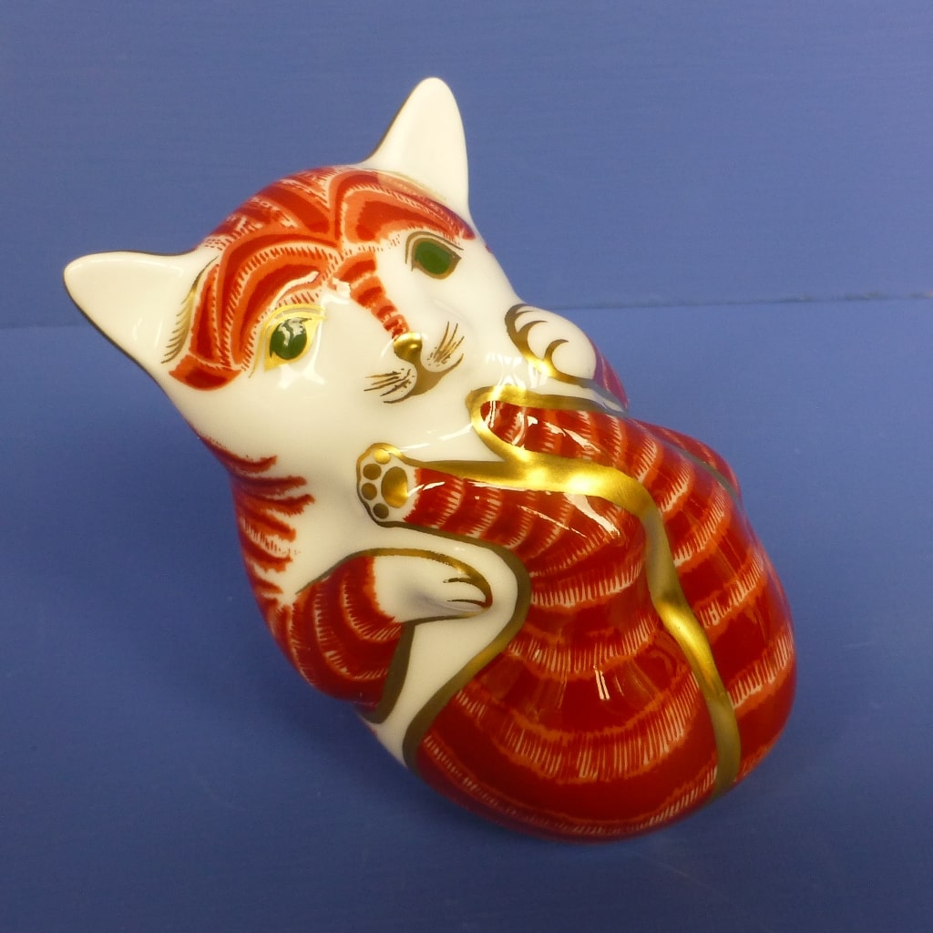 Royal Crown Derby Limited Edition Paperweight Playful Ginger Kitten