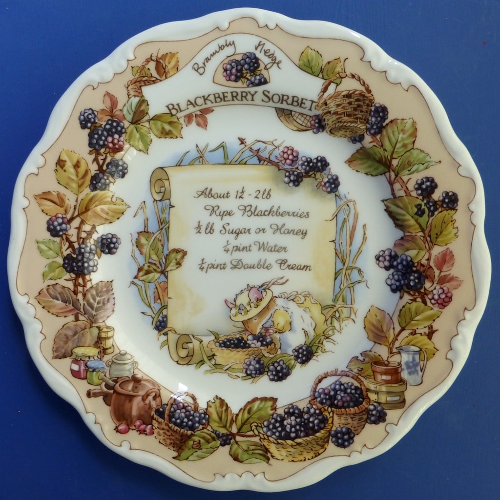 Royal Doulton Brambly Hedge Recipe Wall Plate - Blackberry Sorbet