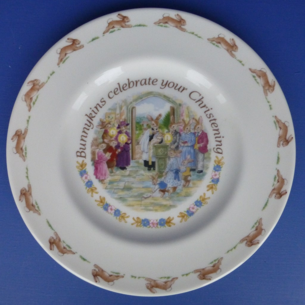 Royal Doulton Bunnykins Christening Plate – Peak Antiques and