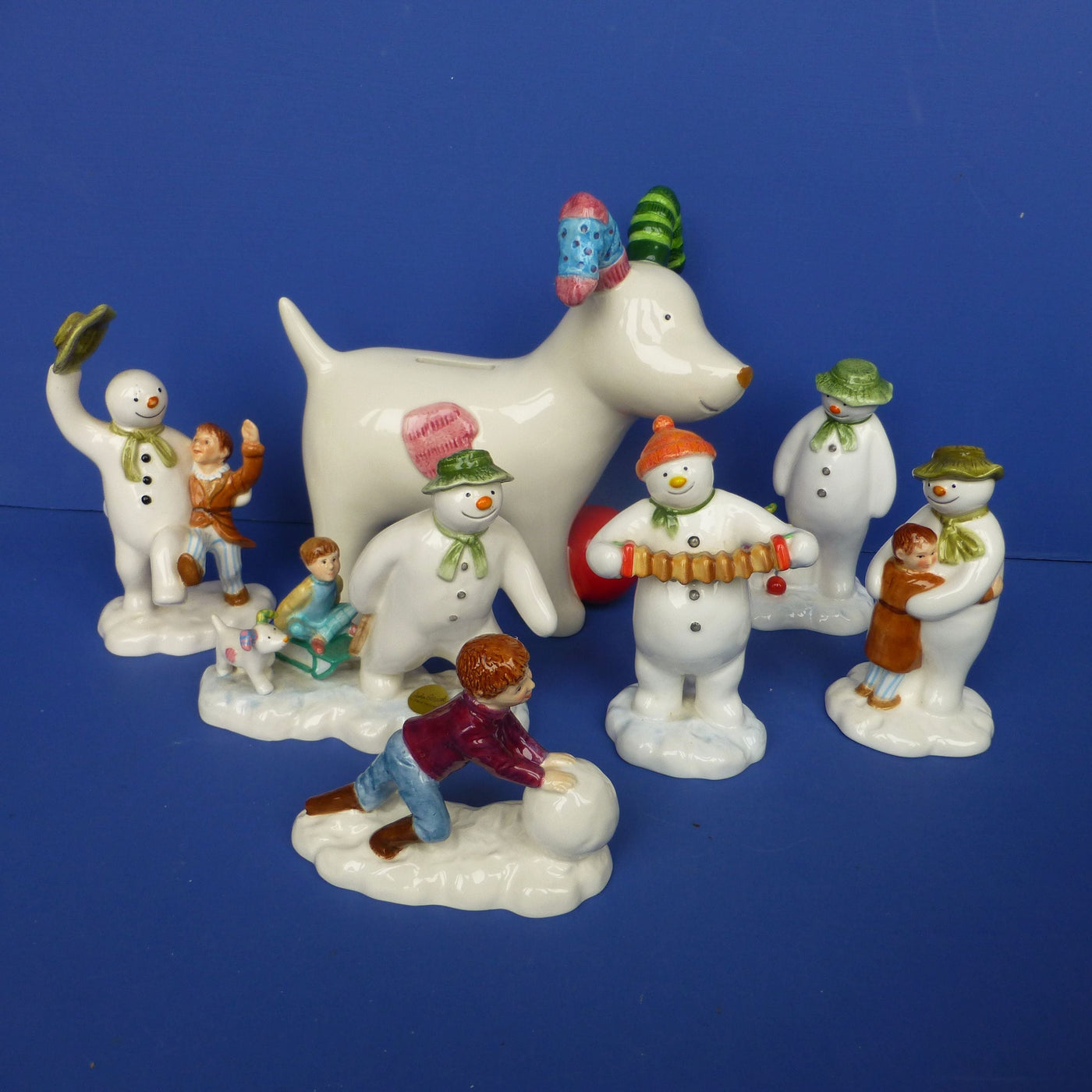 John Beswick Father Christmas Snowman Figurines and Snow Dog Figurines