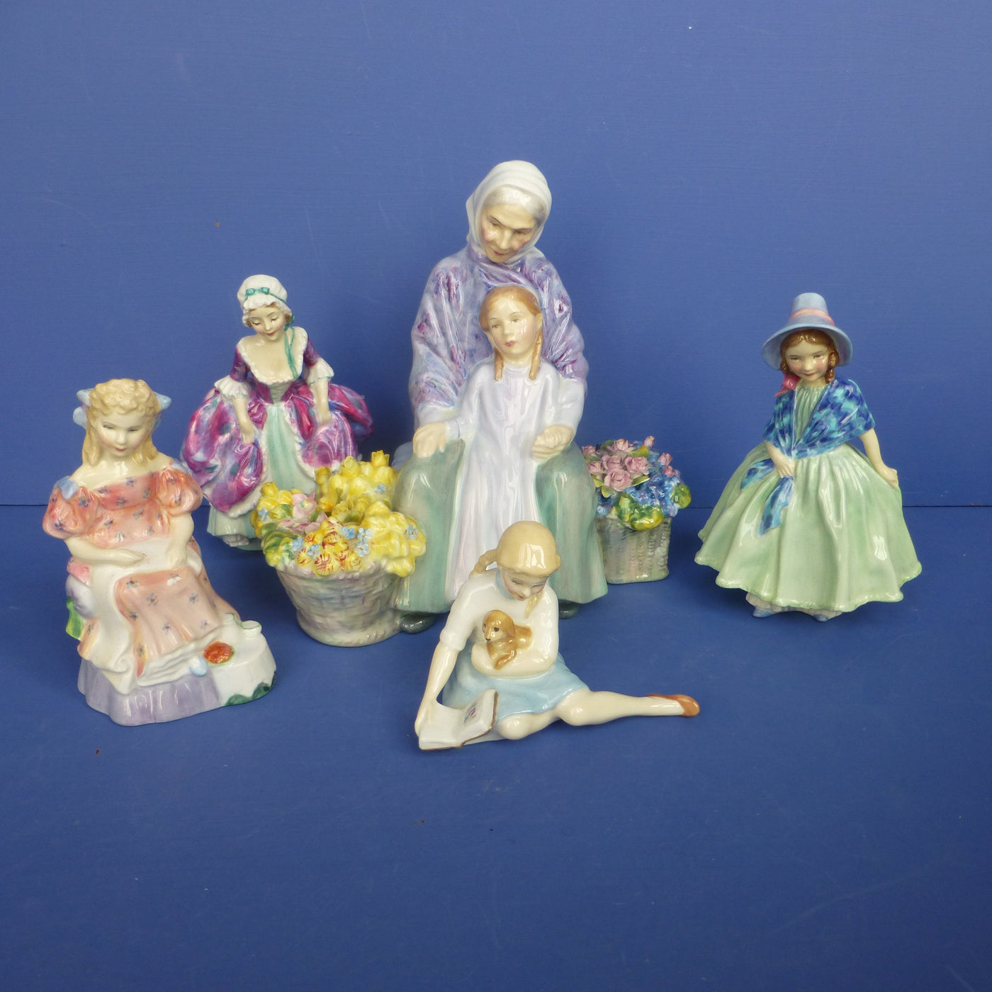 Pottery & Porcelain - Royal Douton Figurines - Lady and Child Figurines