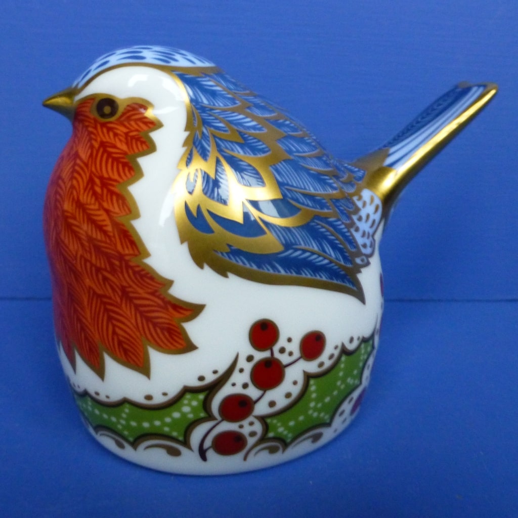 Royal Crown Derby Paperweight - Christmas Robin – Peak Antiques and ...