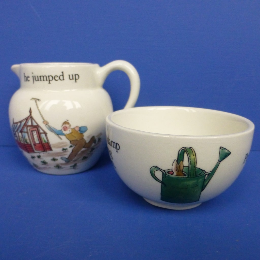 Wedgwood Beatrix Potter Miniature Cream Jug and Sugar Bowl - Peter Rab ...