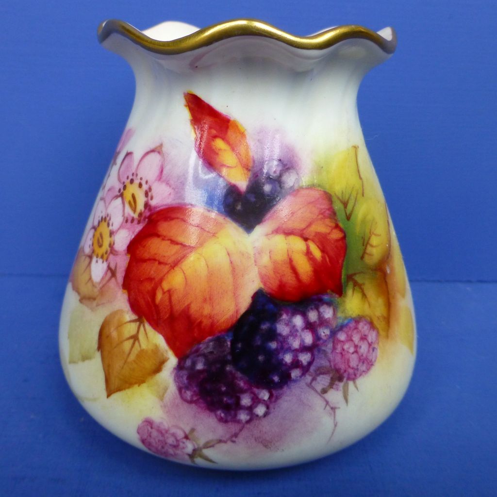 Royal Worcester Fruit Vases Signed By Michelina (Mickey) Miller